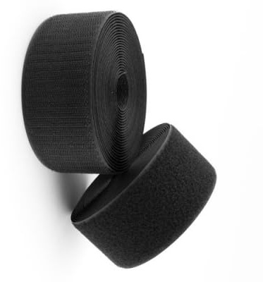 5 Meter Klettverschlussband Klettband zum Nähen (schwarz, 100mm Breit)