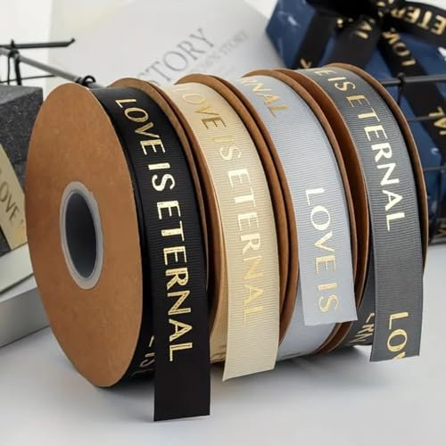 ZXH Personalisiertes Satinband, personalisiertes Satinband mit personalisiertem Namen Logo gedruckt personalisiertes dekoratives Band für Geschenkverpackungen Hochzeit Taufe Beerdigung,