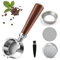 Bodenloser Siebträger 54mm mit Puck-Filter, Espresso Bodenloser Siebträger Kompatibel mit Sage/Breville Barista Serie 870/878/880, Sage Siebträger mit Edelstahl Filterkorb, Holzgriff, 3 Ears