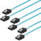 ADCAUDX Confezione da 3 cavi dati lunghi SATA-III, 1 m, sottili, flessibili, dritti, SATA 6 Gbps, con chiusura di bloccaggio per disco rigido, server, SSD, HDD, blu (1 m)