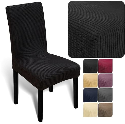 Melody freischwinger hussen hussen Stuhl überzug Stuhl Stuhlüberzug weich aus elastischem Material, Universalgröße für Esszimmer- und Schwingstühle (schwarz, 2er-Pack)