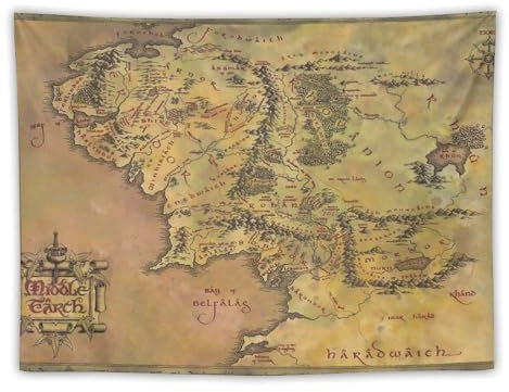 Lotr Wandbild, Landkarte, Mittelerde, Wandkunst, Bilddrucke, hängende Foto, Geschenkidee, Dekoration, Heimtextilien, Kunstwerke, 76,2 x 101,6 cm