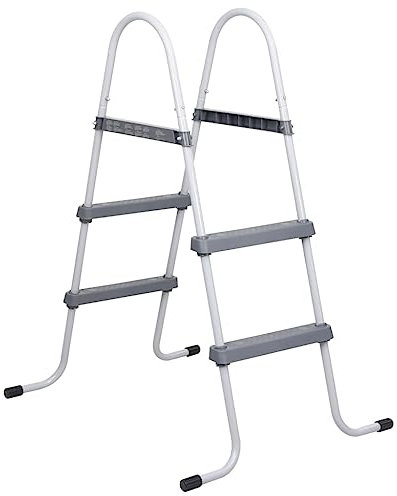 Gecheer Swimming Pool Ladders Pool Steps Grey 84 cm Steel for Above Ground Pool