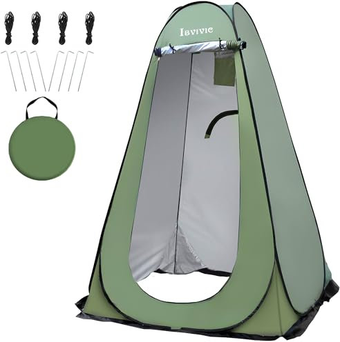 IBVIVIC Pop-up Duschzelt, Umkleidezelt Toilettenzelt Campingzelt mit Tragetasche für Outdoor Strand Angel Camping Wandern, 120x120x190 cm, Grün