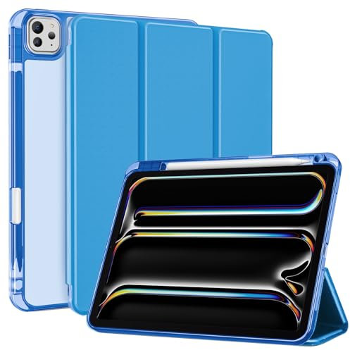 ProCase Cover iPad Pro 11 Pollici M5 2025/M4 2024 con Portapenna, Custodia iPad Pro 11 5 Generazione (A2836 A2837 A3006), Ultra Sottile Leggero Cover con Auto Svegliati/Sonno -Blu