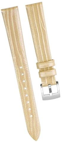 kongsou Weiches Echtleder-Uhrenarmband für Armani AR1681 1683 1882 1926 1726, dünne Damen-Armbanduhr, Ersatzzubehör(ChampagneGold silver)