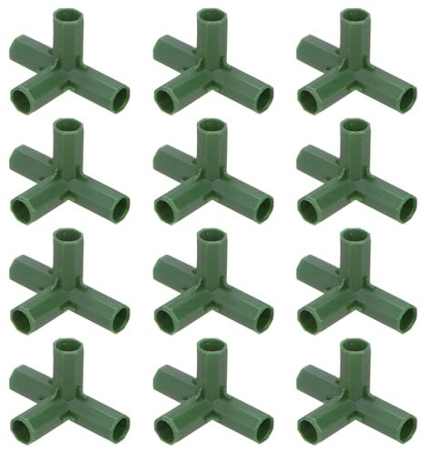 M METERXITY 12pcs 11mm Conectores para Estructuras de Invernadero, Accesorio de Invernadero [Verde]