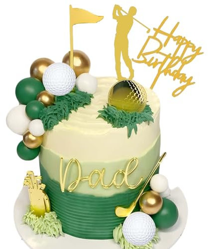 Golf Cake Topper, Qoadwem 23pcs Golf Cake Decorations Golf Cart Cake Toppers Heading for The Green Cake Topper for Golfers with Cart Flag Golf Ball for Golf Theme Party Supplies
