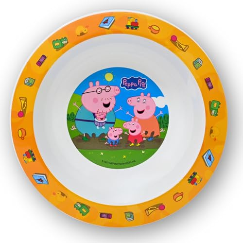 Stor Peppa Wutz Kinderschüssel – BPA frei & wiederverwendbar - Müslischale mit Evie Pig - Müslischale für Kleinkinder - Kinder Schüsselchen - Essschale Kinder