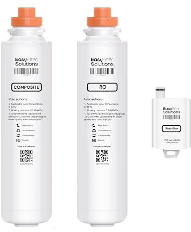 EasyFilter Filtersatz passt für Aqua Global Wasserbar (2018-2024) | Composite, RO-Membran & Antibakterieller Hygienenachfilter | Für Mini/Flexible Touch und andere (Composite + RO + Hygienenachfilter)