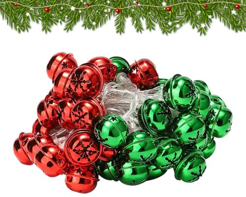 Générique Weihnachtslichterkette – Zuckerstangen-Lichterkette, flexibel, LED, wasserdicht, Weihnachtsglocke, für Tischdekoration, Hochzeit, Haus, Festival, Kamin im Innenbereich