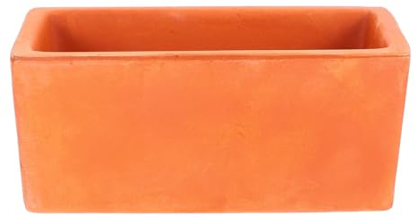 DIYEAH Rectangular Terracotta Planter Bowl Small Clay Bonsai Tree Pot with Drainage Hole for Indoor Garden Windowsill Planting and DIY Decoration