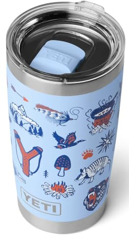 YETI Rambler 20 oz (591 ml) Tumbler (Big Sky Summer Camp) – Stainless Steel Coffee Travel Mug with MagSlider Lid (Not Leakproof) – Insulated Coffee Cup Keeps Drinks Hot or Cold – 5 Year Warranty