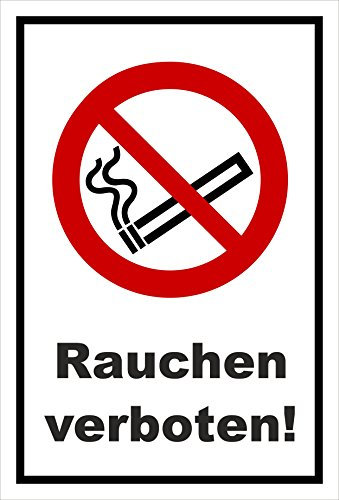 Melis-Folienwerkstatt Schild - Rauchen verboten - 60x40cm - 3mm Aluverbund – S00355-005-A 20 VAR