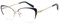 FERAVIA Damen elegante Schmetterling Halbrahmen Nicht verschreibungspflichtige Metall Diamant Brille Schwarz/Gold Farbe