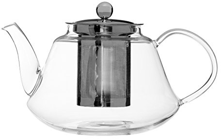 Premier Housewares High Borosilicate Teapot, with Strainer, 1200 ml,,,, 16 x 19 x 13 cm