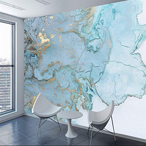 Ziegel marmor muster 3d papier mural zimmer tapete dekoration blau gold wand rolle tv hintergrundbild, 430 * 300 cm