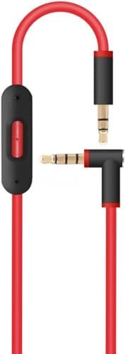 Replacement Inline Remote Mic Extension Audio Cable Cord for Monster Beats by Dr Dre Solo Solo HD Studio Wireless Pro Detox Mixr Executive Pill Headphones (Black-red)