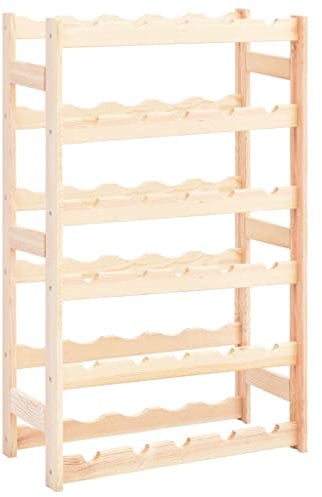 vidaXL Kiefernholz Weinregal für 30 Flaschen Flaschenregal Flaschenhalter Flaschenständer Weinständer Weinschrank Wein Holzregal Regal