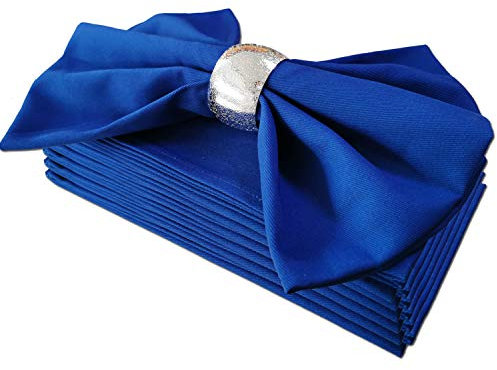 Getfitsoo Stoffservietten 6er Set, 100% Baumwolle, wiederverwendbar für den täglichen Gebrauch, perfekt für Weihnachten/Thanksgiving Esstisch (Blau)