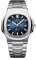 TOC STORE Sportlich Elegante Herren Automatik Uhr Didun Design Modell Nautiker, massives Armband, Miyota 8215 Uhrwerk, Silber/blau