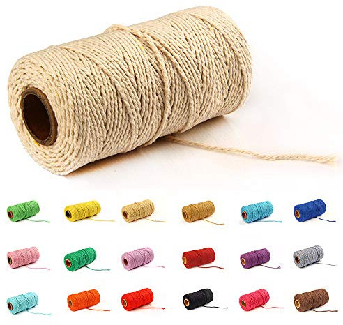1 Roll Cotton Rope Kordel Herstellung Stringleine für Handwerk Geschenkverpackung (#14 Beige)