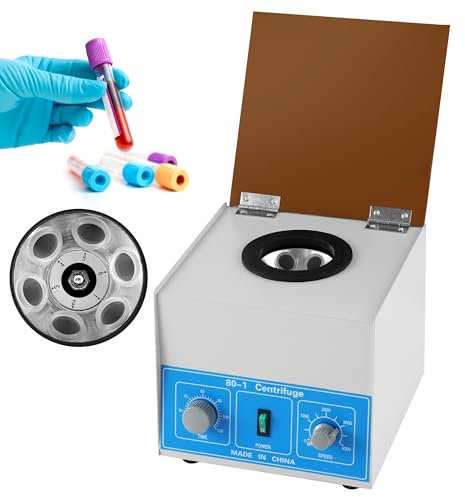Mxmoonant Centrifugeuse de Laboratoire, 4000rpm, 6x20ml, 1790xg, 120min Minuteur, pour Tubes à Essais 20ml/15ml/10ml/5ml, pour PRP, Séparation D'échantillons, Analyse Qualitative (Prise EU)