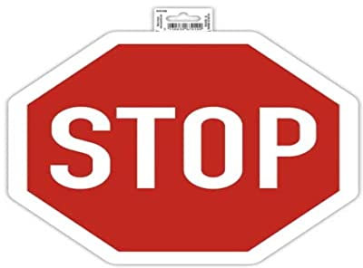 Exacompta - Réf. 67010E - 1 panneau adhésif STOP - En PVC traité anti-dérapant et résistant aux UV - Dimensions du panneau : 30 x 30 cm - Coloris rouge