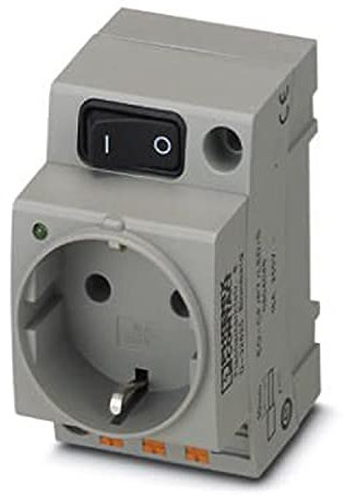 PHOENIX CONTACT EO-CF/PT/LED/S Steckdose, Steckgesicht Typ CE, Push-in-Federanschluss, Leuchtanzeige, 9.990g, Grau, 5 Stück