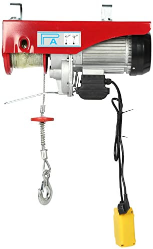 Seilwinde Elektrische, 500KG-1000KG Seilhebezug Seilzug Motorwinde Flaschenzug Hebezug Kettenzug mit 18 M Stahldrahtseil für Fabriken Lagerhallen Bau Eisenbahnbau EU 220V 1800W