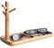 CYQGDKF Holz-Schlüsselablage für Eingangstisch, Schmucktablett, Catchall-Tablett mit 3 Ständern, Organizer, für Ringe, Handy, Armbänder und Uhren (Akazie)