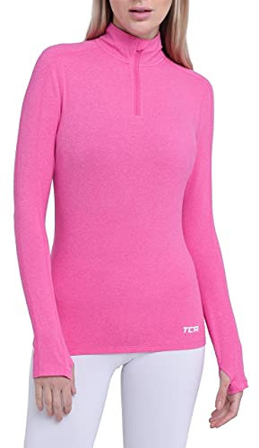 TCA Women's Lightweight Fusion Quickdry Long Sleeve Half-Zip Running Top - Liquid Pink Heather, M
