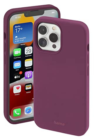 Hama Hülle für Apple iPhone 13 Pro Max kompatibel mit MagSafe (Magnetische Hülle für induktives Laden, Handyhülle schützt vor Stößen, Kratzern und Schmutz, seidig Mattes Case aus TPU) Bordeaux