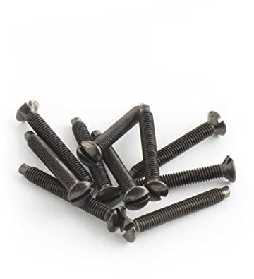 10x M3.5 x 28mm Electrical Machine Screw Raised-Head Black Nickel Finish - Raised Edge Screwed compatible Light Switches Sockets Plugs Fixing Bolt Redecorating Repurposing 10PACK