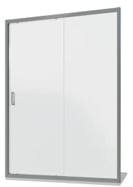 Box Doccia Nicchia 110 cm Mod. Sicily 2 Ante Apertura Scorrevole Vetro Temperato 6mm Opaco Profili in Alluminio Cromato Flat Design Maniglia in Abs Cromato