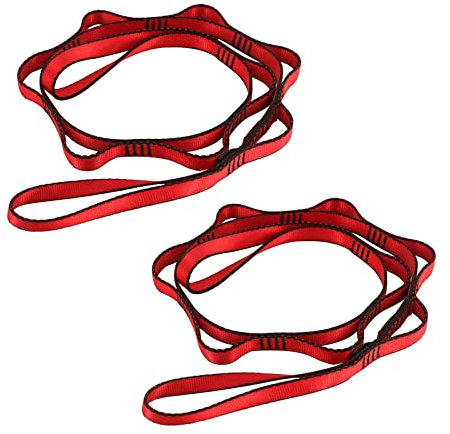 2pcs Daisy Chain, Verstellbare Nylon-Klettergurte, Yoga-Verlängerungsgurte (Rot)