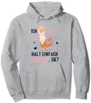 Ich mag einfach Alpakas Pako Lama Huacaya Alpaca Pullover Hoodie