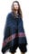 JHANA Meditation Gebet Schal Decke gemütlich grau und schwarz Kaschmir Yak Wolle tibetische Lahsa Winter Tribal keltische Stickerei Boho Zen AJJAYA, Schwarz , One size
