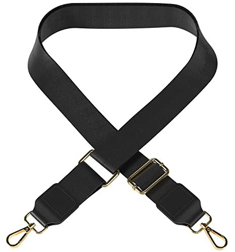 EAZY CASE Verstellbarer Taschengurt, Ersatz Schultergurt für Handtaschen, Schulterriemen für Umhängetaschen, breiter Taschenriemen für Taschen und Tragetaschen, DIY Taschenband, Schwarz