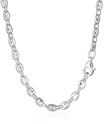 NKlaus 60cm Kaffeebohnenkette 925 Silber elegante Halskette Breite: 3,5mm Collier 8,76g schwer 9629