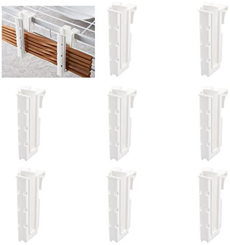 UFURMATE Cup Drying Hooks, 8Pcs Glass Bottle Drying Rack Hooks Shelf Basket Rack Hooks Bottle Drying Rack Stand Cup Holders for Dish Drainer Rack (White)