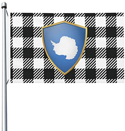 Antarktis-Flagge mit goldener dekorativer Flagge für den Außenbereich, 3 x 1,5 m, doppelseitig, patriotische Flaggen