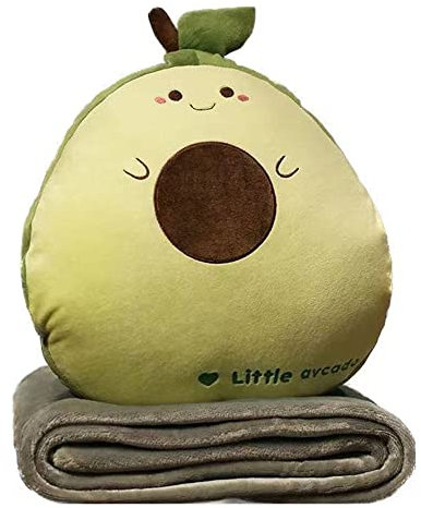 YGMXZL Reisedecke und Kissen mit Bezug,Reisedecke und -Kissen 3 in 1,Nickerchen Kissen Decke Autosofa Rückenlehne Kissen für Kinder und Freunde (Avocado, L)