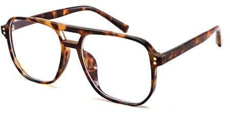 FEISEDY Retro 70er 80er Blaulichtfilter Brille Damen Ohne Stärke Herren Computerbrille B2866