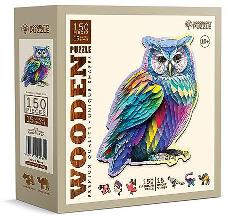 Puzzle Bois - WOODEN CITY - Hibou M (150 pcs)