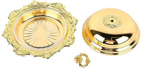 Plato De Mantequilla Dorado Con Tapa, Recipiente Redondo Para Mantequilla De Aleación, Recipiente Europeo Para Mantequilla Para Encimera