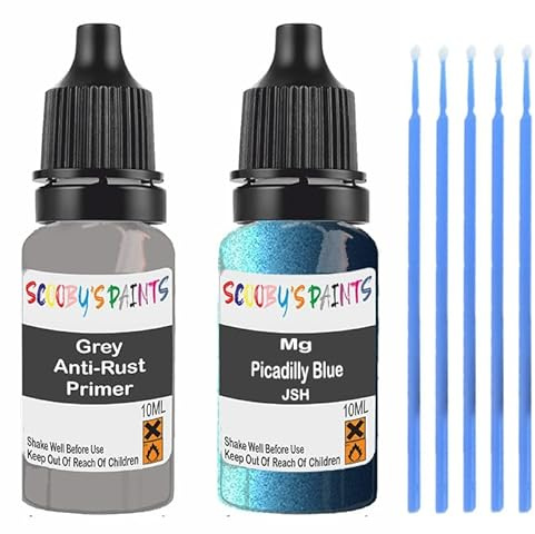 SCOOBYS PAINTS BACK IN THE MIX Touch Up Paint For Mg Picadilly Blue Jsh Scratch Stone Chip Repair With Grey Primer