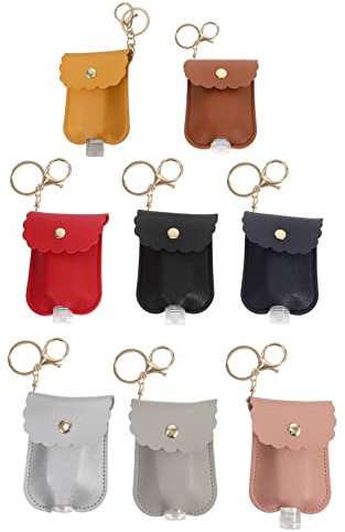 PLAFOPE 8pcs Perfume Bottle Keychain Empty Small Bottle Lotion Bottle with Bag Bottle Keyring Portable Bottle Cover Travel Soap Lotion Bag Hand Bottle Keychain Essential Oil Bottle Cover