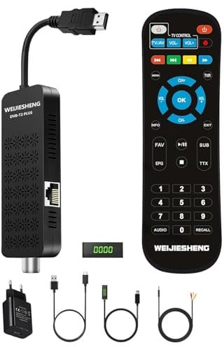 Decodificador TDT HD 2025-tdt HD TV,Decodificador DVB-T2, HD 1080P H265 HEVC Principal 10 bit, Soporta-USB-WiFi/DLNA/PVR/Multimedia [ Mando a Distancia 2 en 1 con Control de TV ]