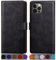 SUANPOT [RFID Schutz für iPhone 12 Pro Max 6,7-Zoll Hülle PU Leder Handyhülle Lederhülle Klapphülle Kartenfach Phone Case für iPhone 12 Pro Max Handy hülle Leather Wallet Flip Cover tiefschwarz